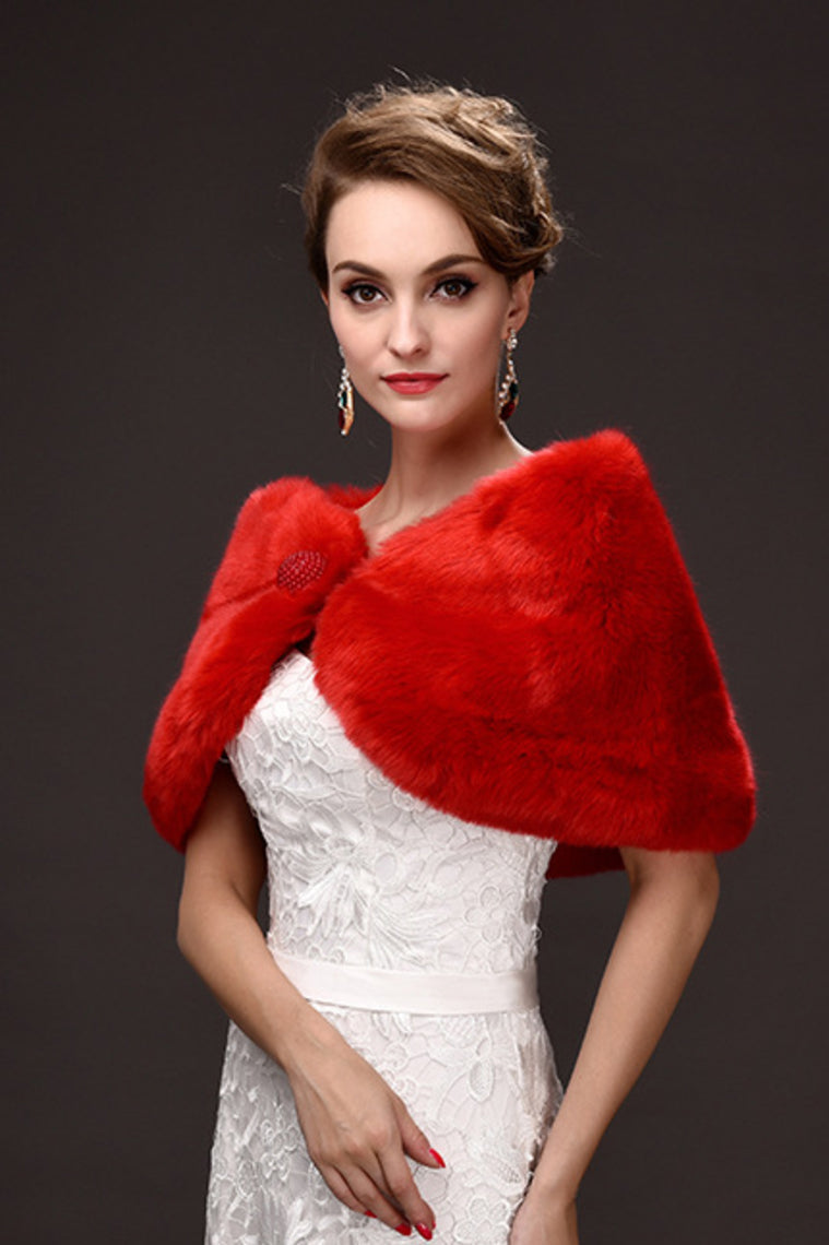 Concise Faux Fur Wedding Wrap