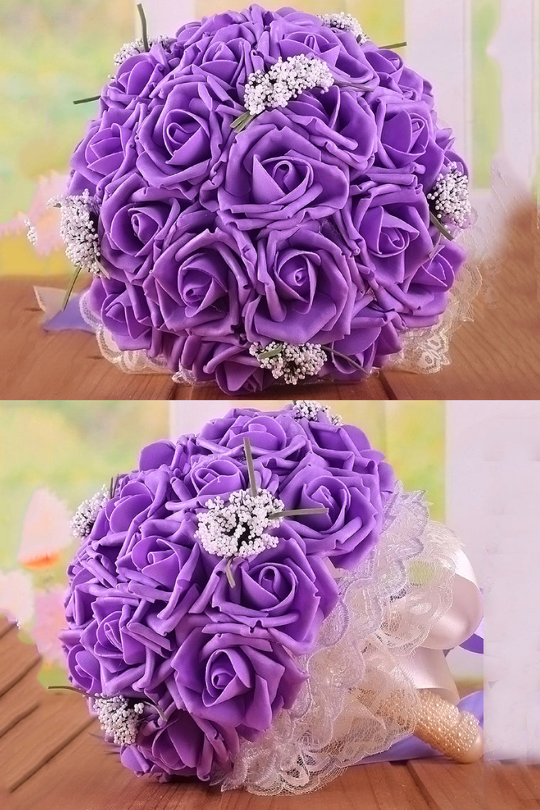 Graceful Round Foam/Ribbon Bridal Bouquets