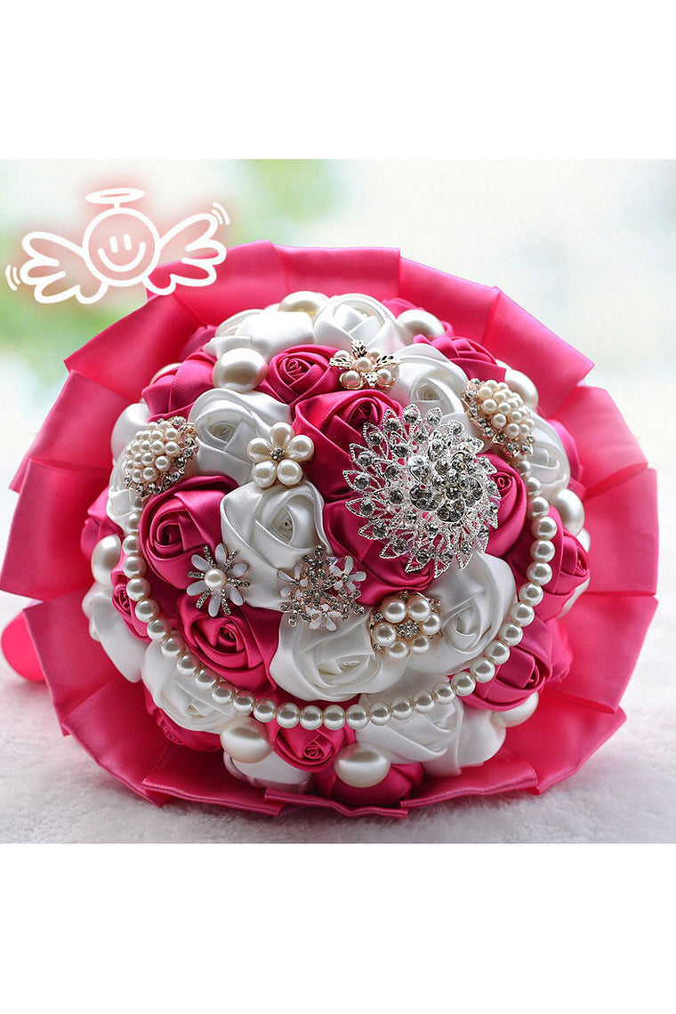 Attractive Round Satin Bridal Bouquets