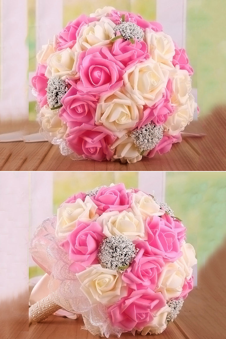 Graceful Round Foam/Ribbon Bridal Bouquets