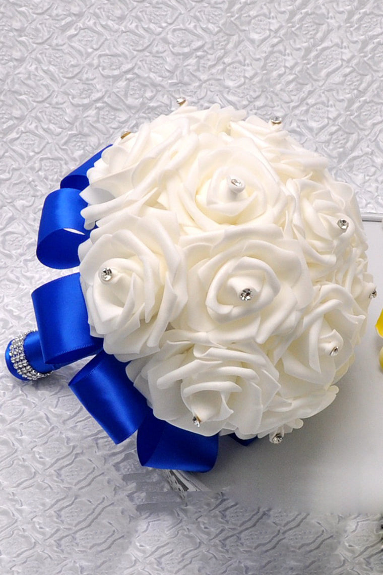 Lovely Round Foam Bridal Bouquets With Rhinestone