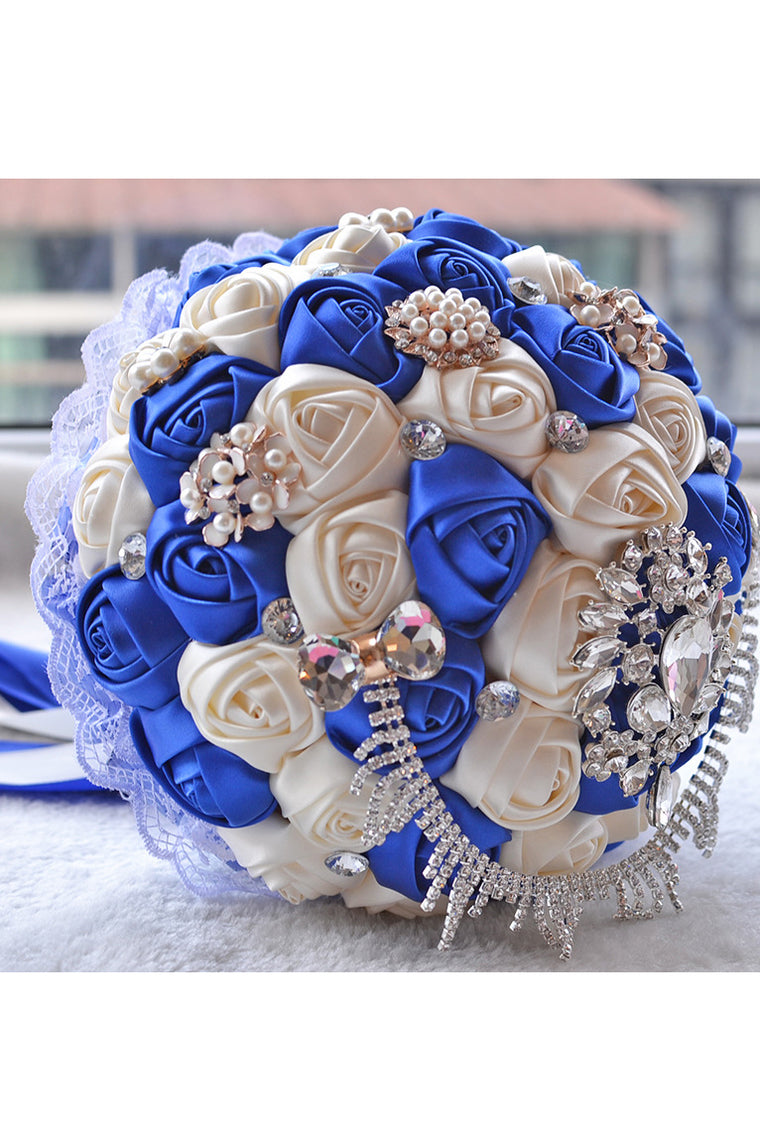 Elegant Round Satin/Ribbon Bridal Bouquets