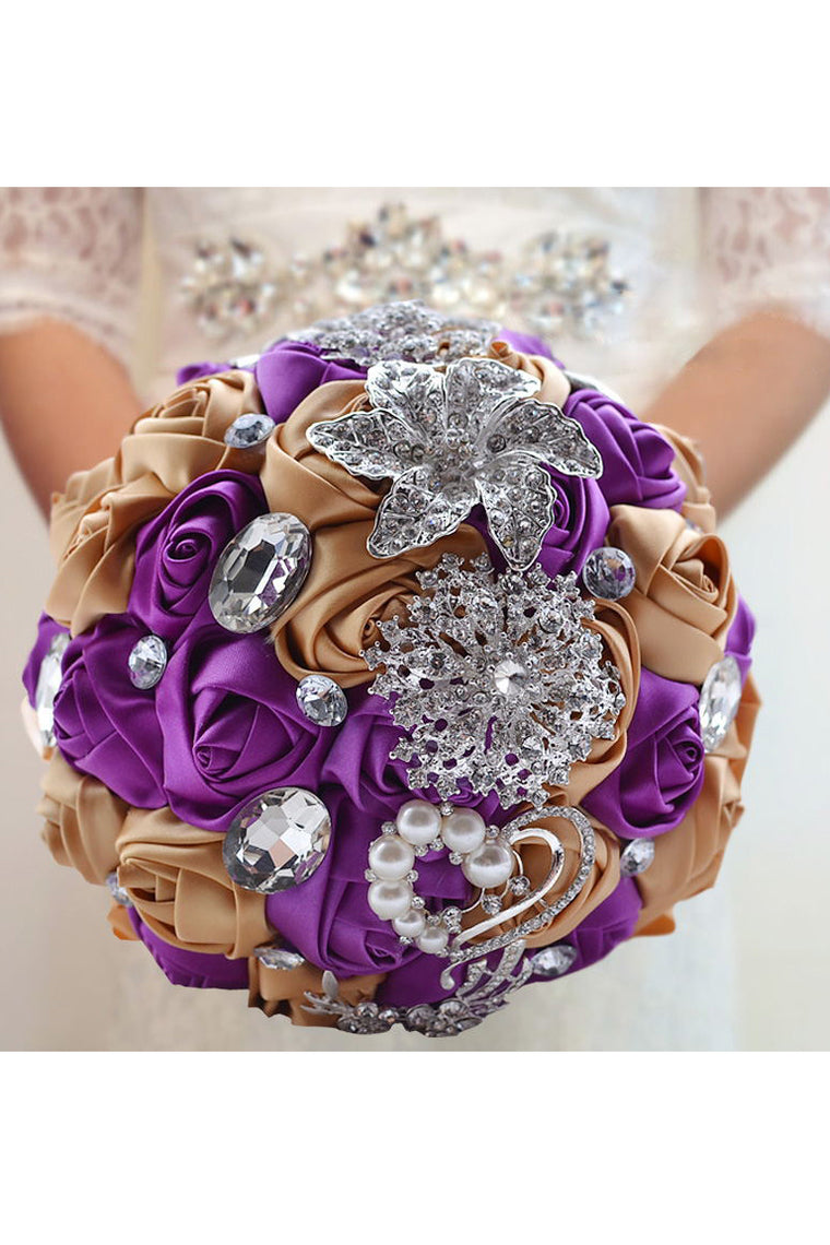 Sweet Round Satin/Silk Bridal Bouquets