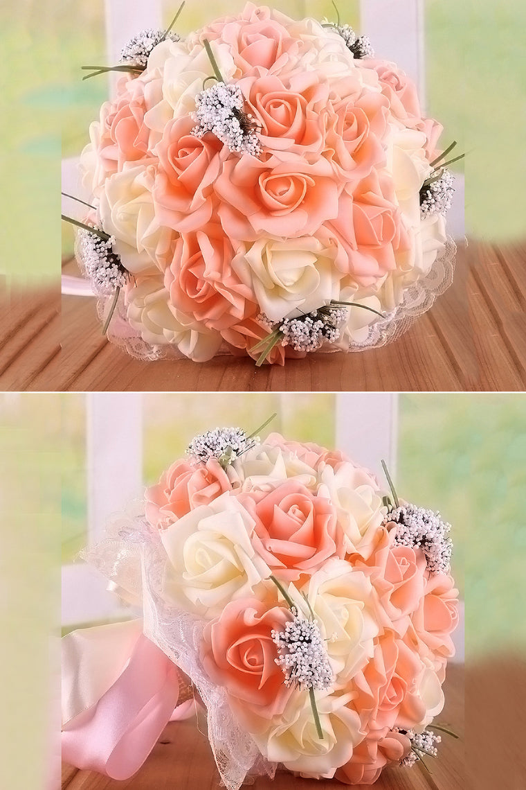 Graceful Round Foam/Ribbon Bridal Bouquets