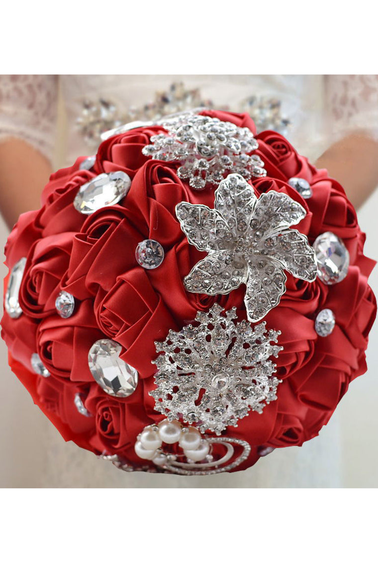 Pretty Round Satin/Brooch Bridal Bouquets