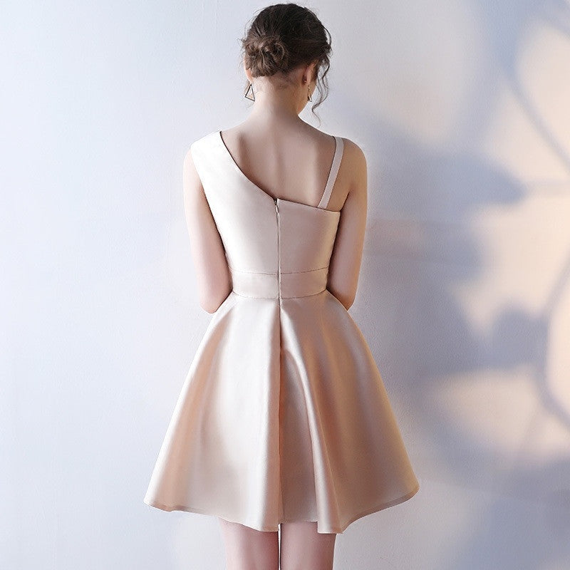 One Shoulder Sleeveless A Line Short Homecoming Dresses Sweet 16 Cocktail Dresses